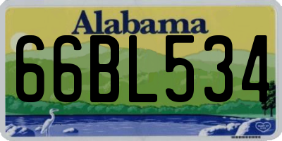 AL license plate 66BL534