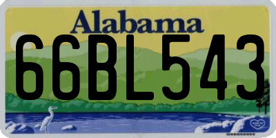 AL license plate 66BL543