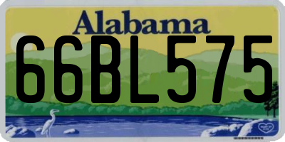 AL license plate 66BL575