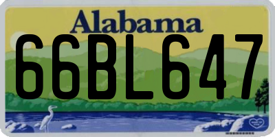 AL license plate 66BL647