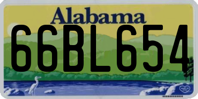 AL license plate 66BL654