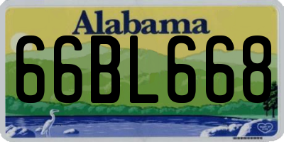 AL license plate 66BL668