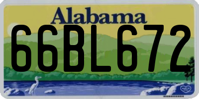 AL license plate 66BL672