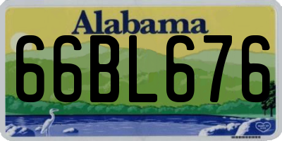 AL license plate 66BL676