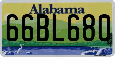 AL license plate 66BL680
