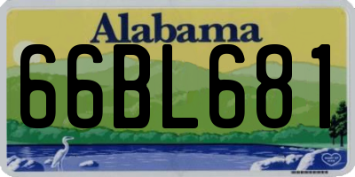 AL license plate 66BL681
