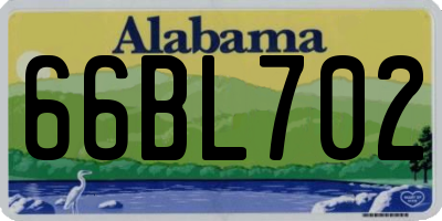AL license plate 66BL702