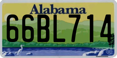 AL license plate 66BL714