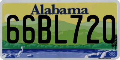 AL license plate 66BL720