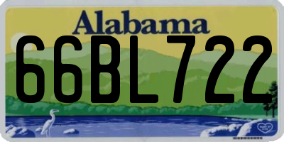 AL license plate 66BL722