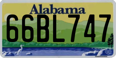 AL license plate 66BL747