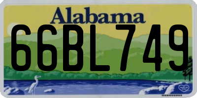 AL license plate 66BL749