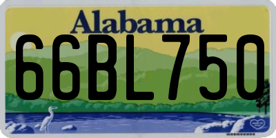 AL license plate 66BL750