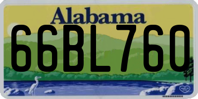 AL license plate 66BL760