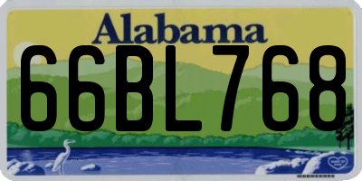 AL license plate 66BL768