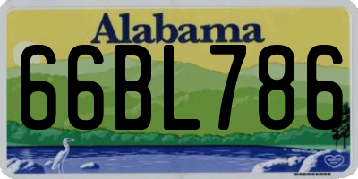 AL license plate 66BL786