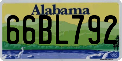 AL license plate 66BL792