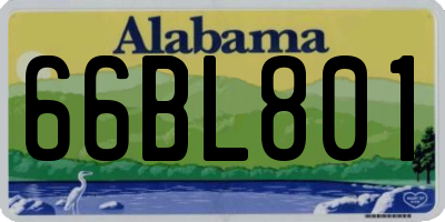 AL license plate 66BL801