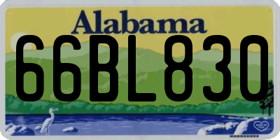 AL license plate 66BL830