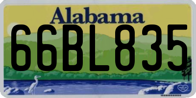 AL license plate 66BL835