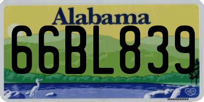 AL license plate 66BL839