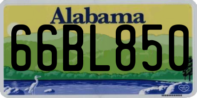 AL license plate 66BL850