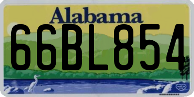 AL license plate 66BL854