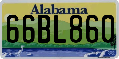 AL license plate 66BL860