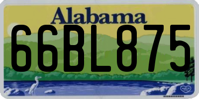 AL license plate 66BL875