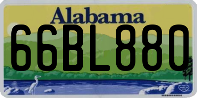 AL license plate 66BL880