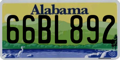 AL license plate 66BL892