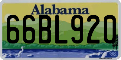 AL license plate 66BL920