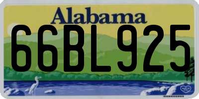 AL license plate 66BL925