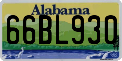 AL license plate 66BL930