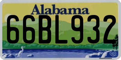 AL license plate 66BL932