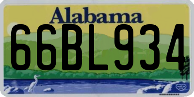 AL license plate 66BL934