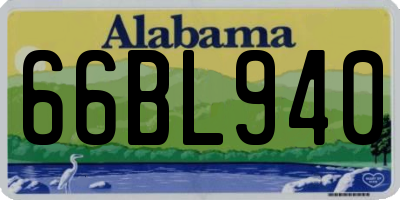 AL license plate 66BL940