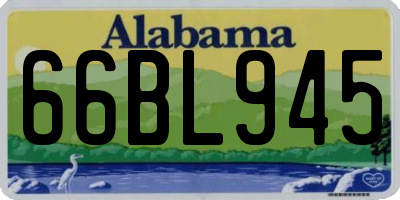AL license plate 66BL945