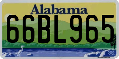 AL license plate 66BL965