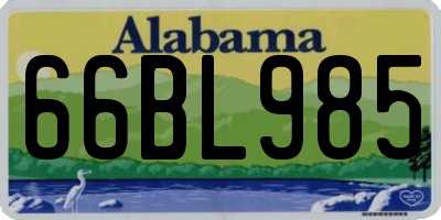 AL license plate 66BL985