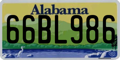 AL license plate 66BL986