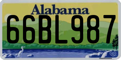 AL license plate 66BL987