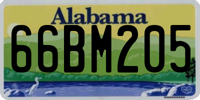 AL license plate 66BM205