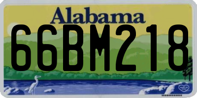 AL license plate 66BM218