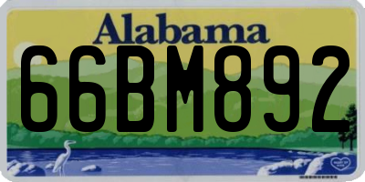 AL license plate 66BM892