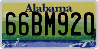 AL license plate 66BM920
