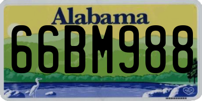 AL license plate 66BM988