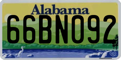 AL license plate 66BN092