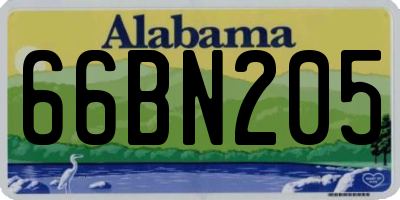 AL license plate 66BN205