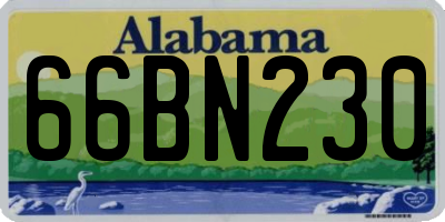 AL license plate 66BN230